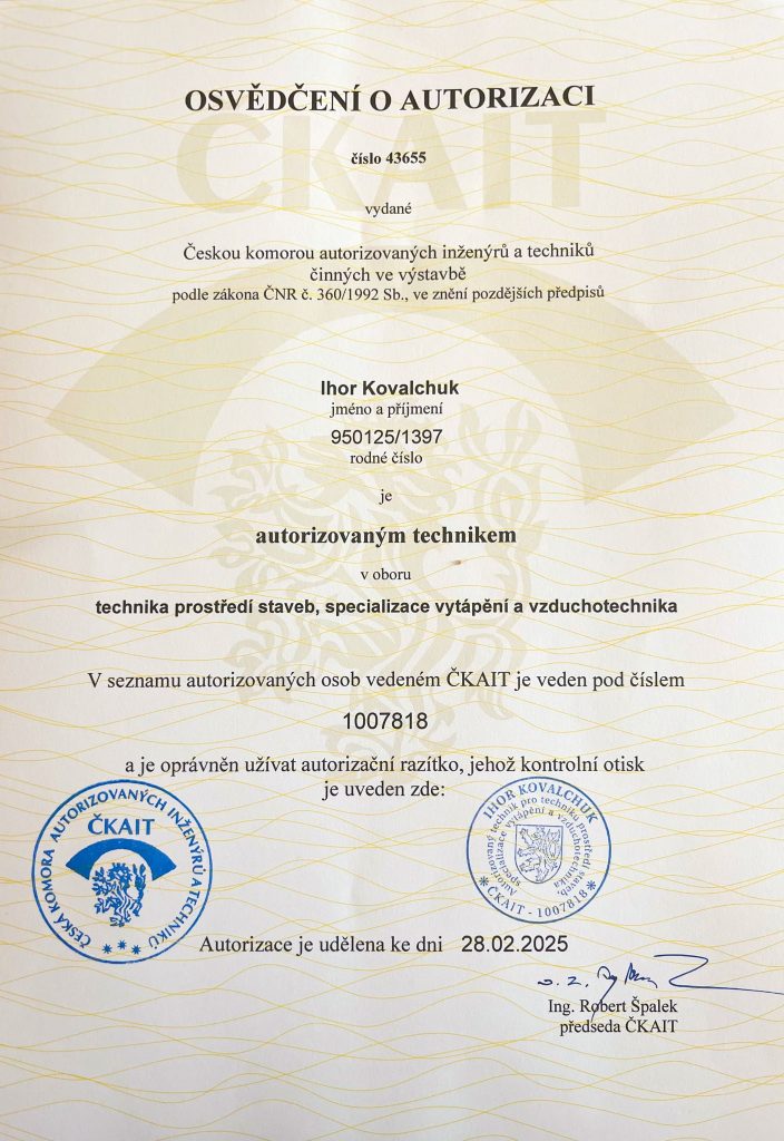 osvědčení o autorizaci